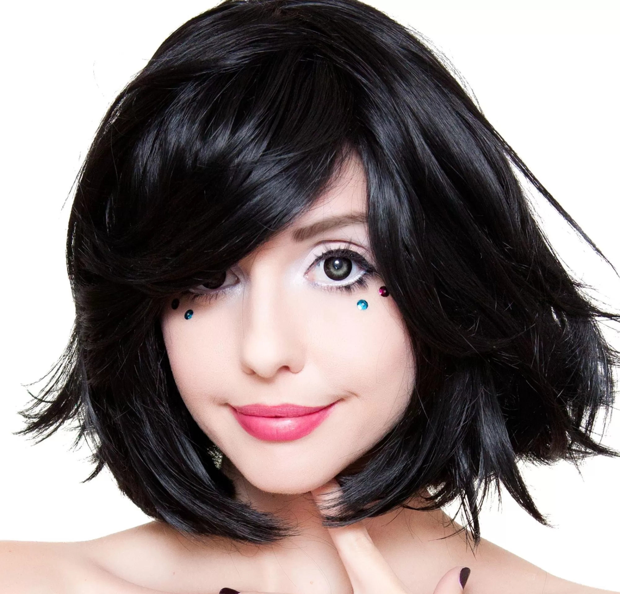 Party City Wigs-Stylish Short Black Wig