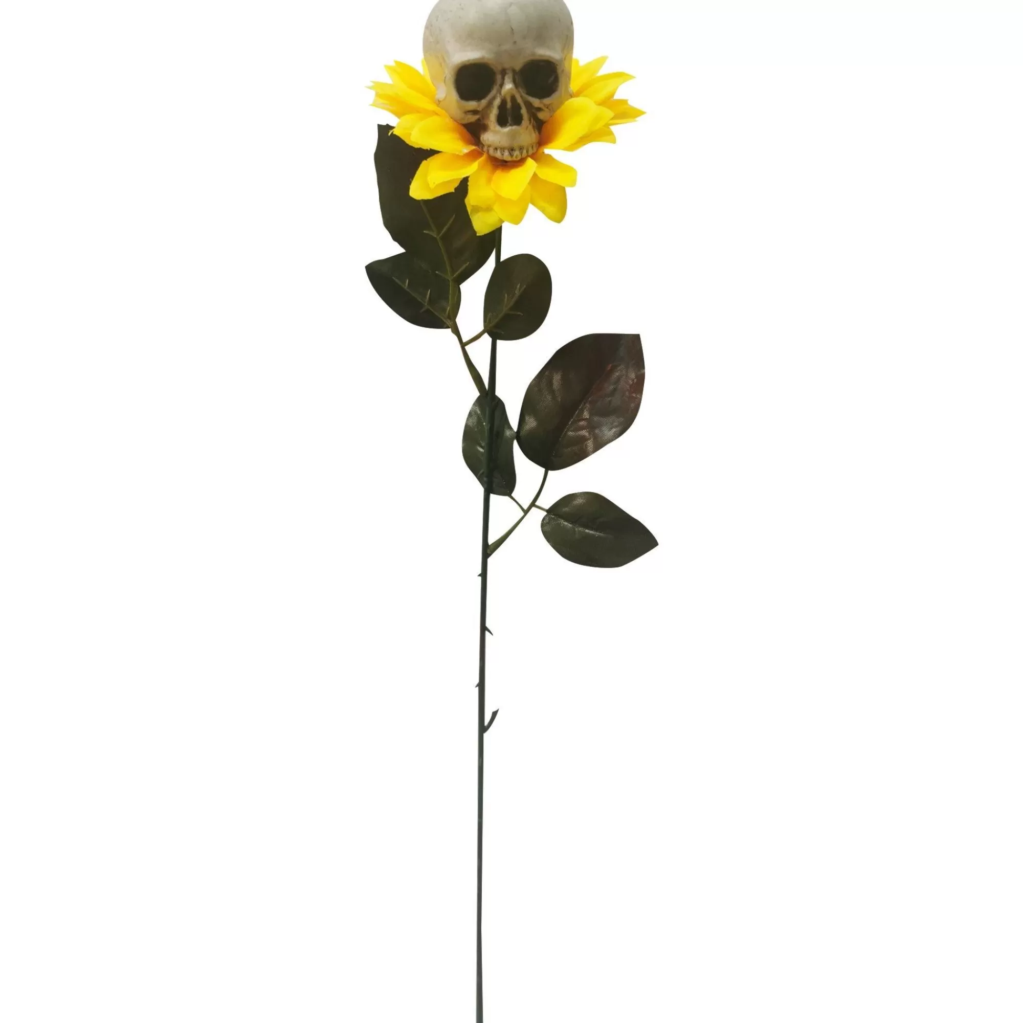 Party City Table Décor & Centerpieces | Sunflower With Skull Plastic & Fabric Prop, 3.5In X 16.9In