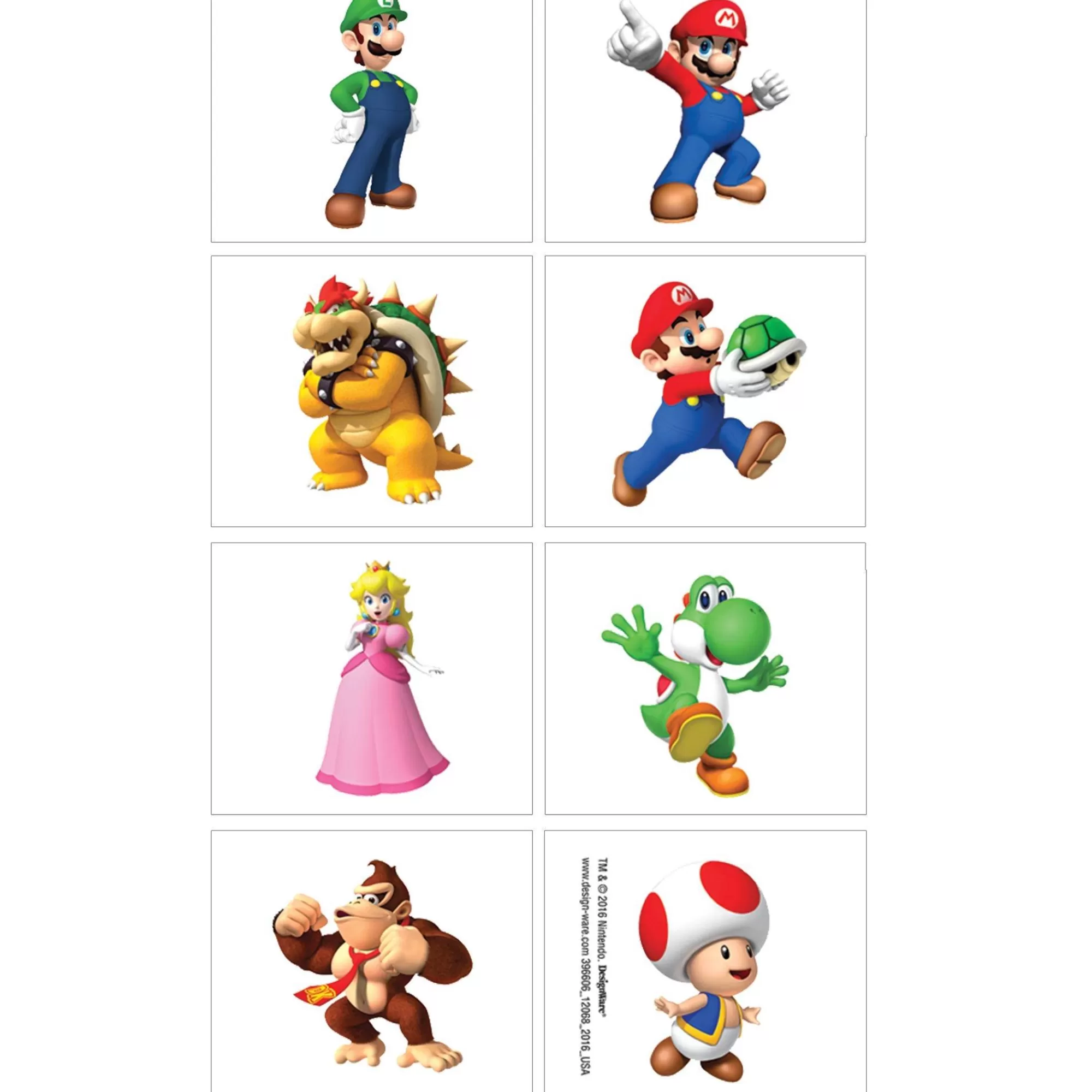 Party City Makeup-Super Mario Tattoos 1 Sheet