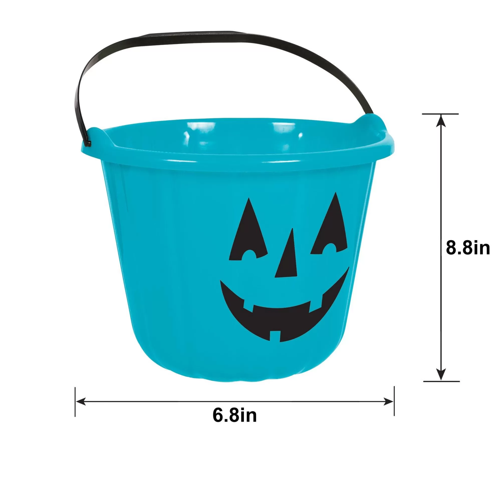 Party City Favors & Favor Bags | Teal Jack-O'-Lantern Plastic Treat Bucket, 8.8In X 6.8In