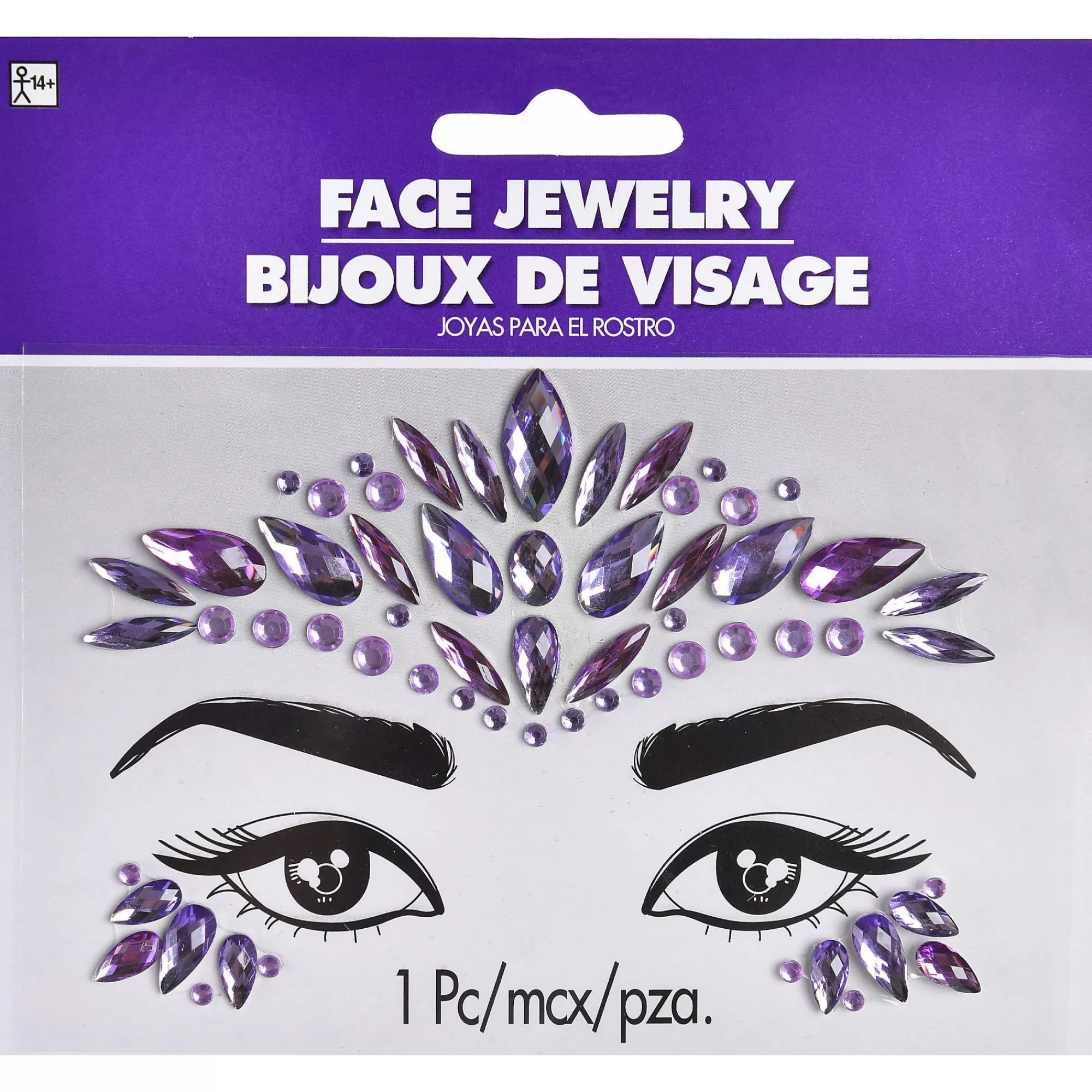 Party City Jewelry-Teardrop Face Gems Purple