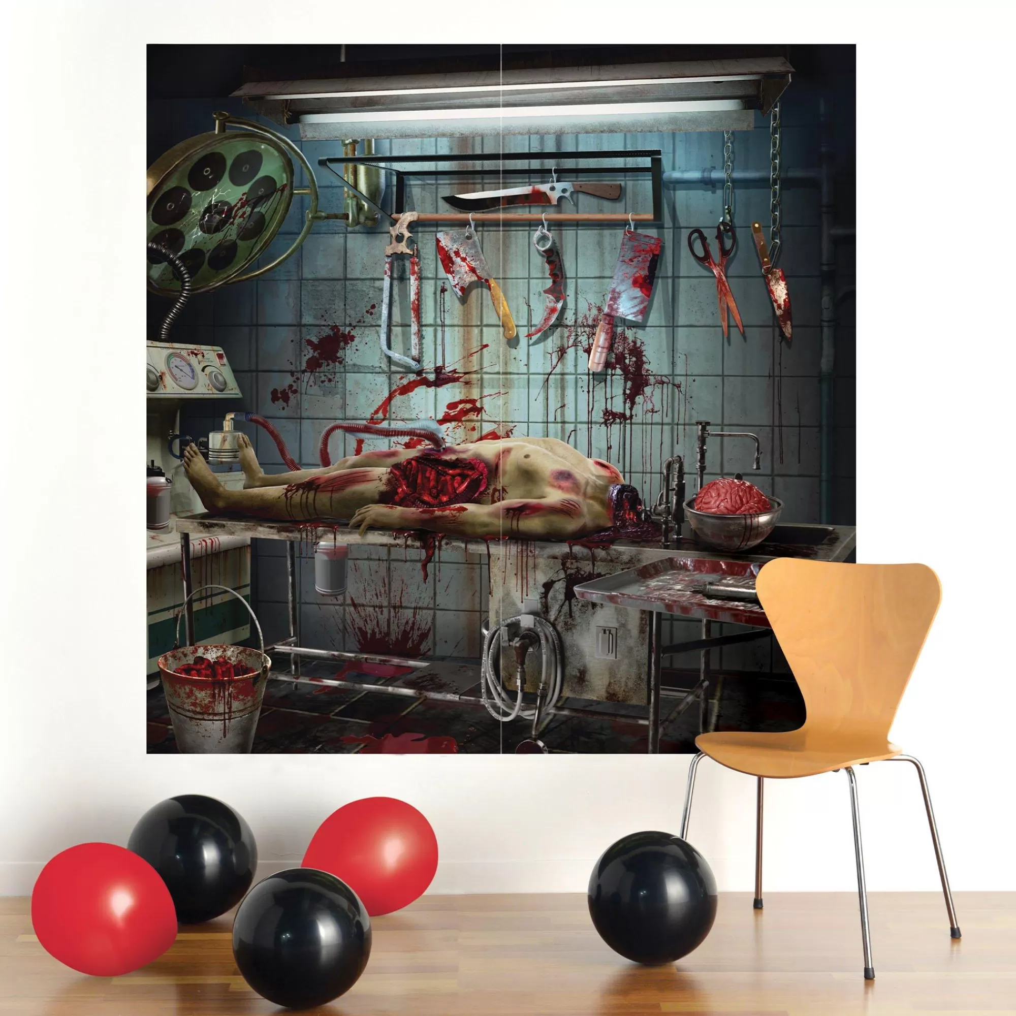 Party City Window & Wall Décor | The Morgue Plastic Scene Setter, 65In, 2Pc