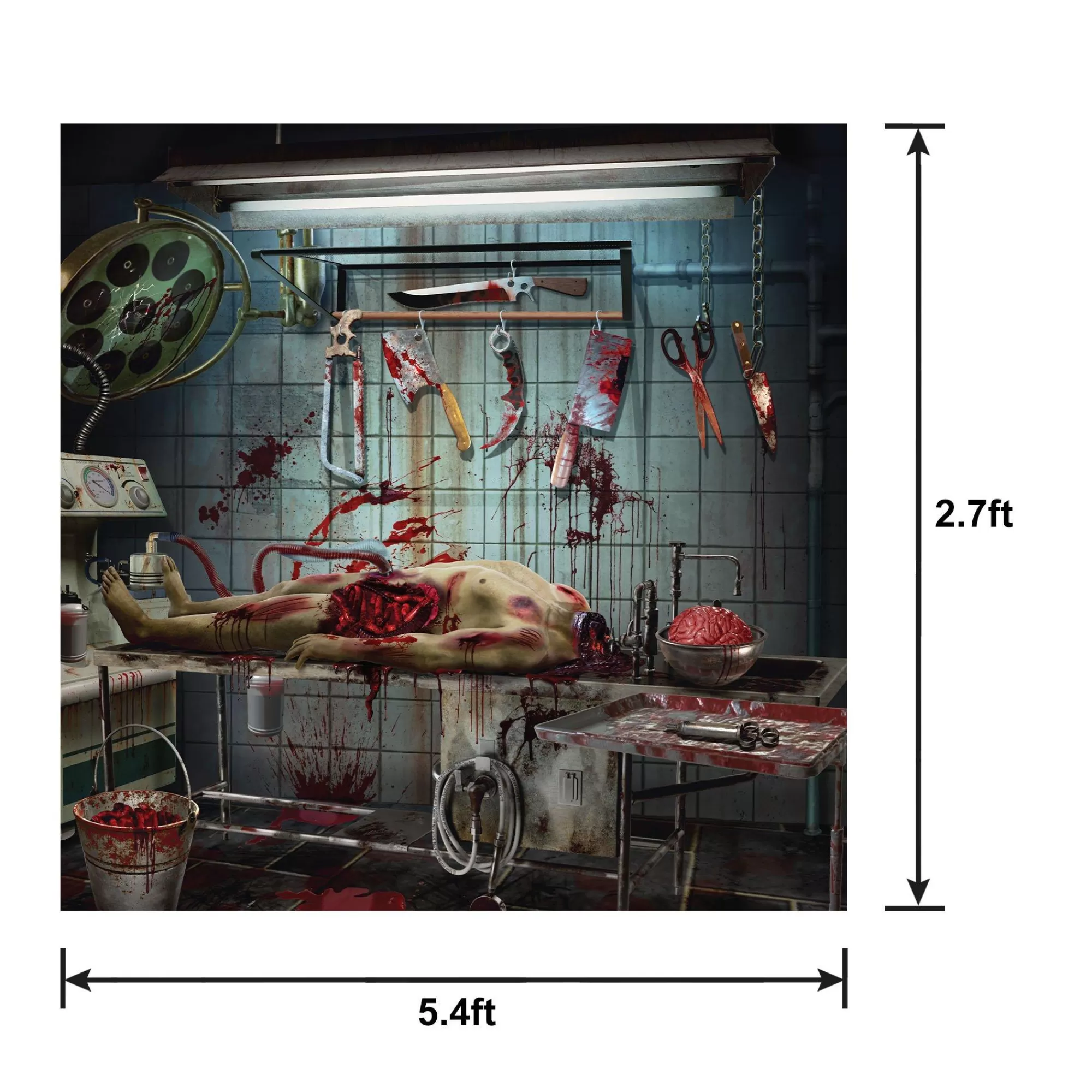 Party City Window & Wall Décor | The Morgue Plastic Scene Setter, 65In, 2Pc