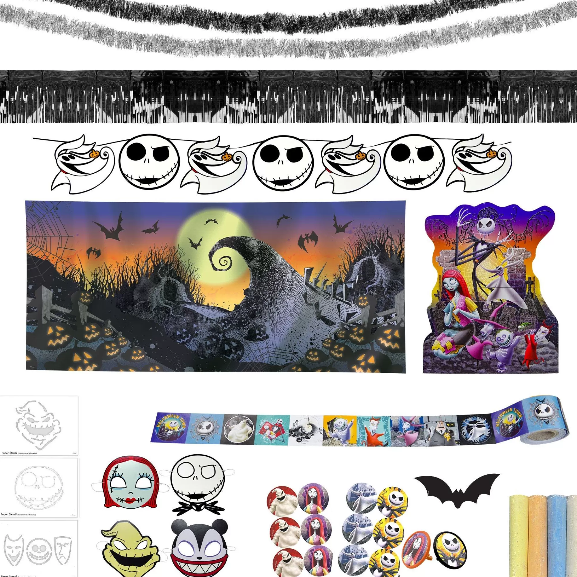 Disney Channel Trunk Or Treat | The Nightmare Before Christmas Trunk-Or-Treat Decorating Kit, 41Pc