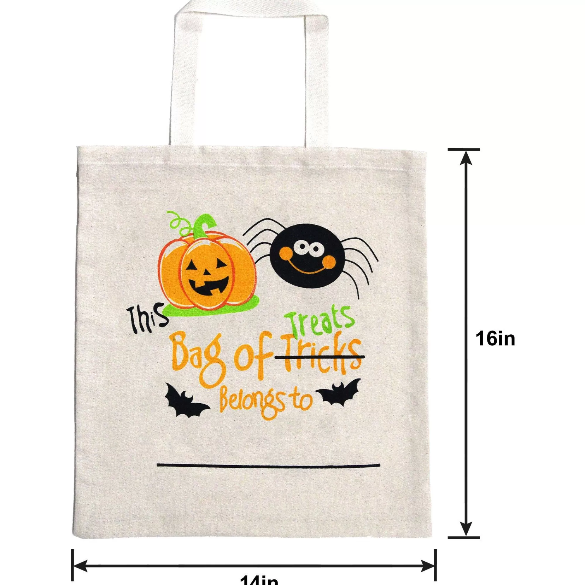 Party City Trick-Or-Treat Bags & Buckets | This Bag Of Treats Belongs To Cotton Tote Treat Bag, 14In X 16In