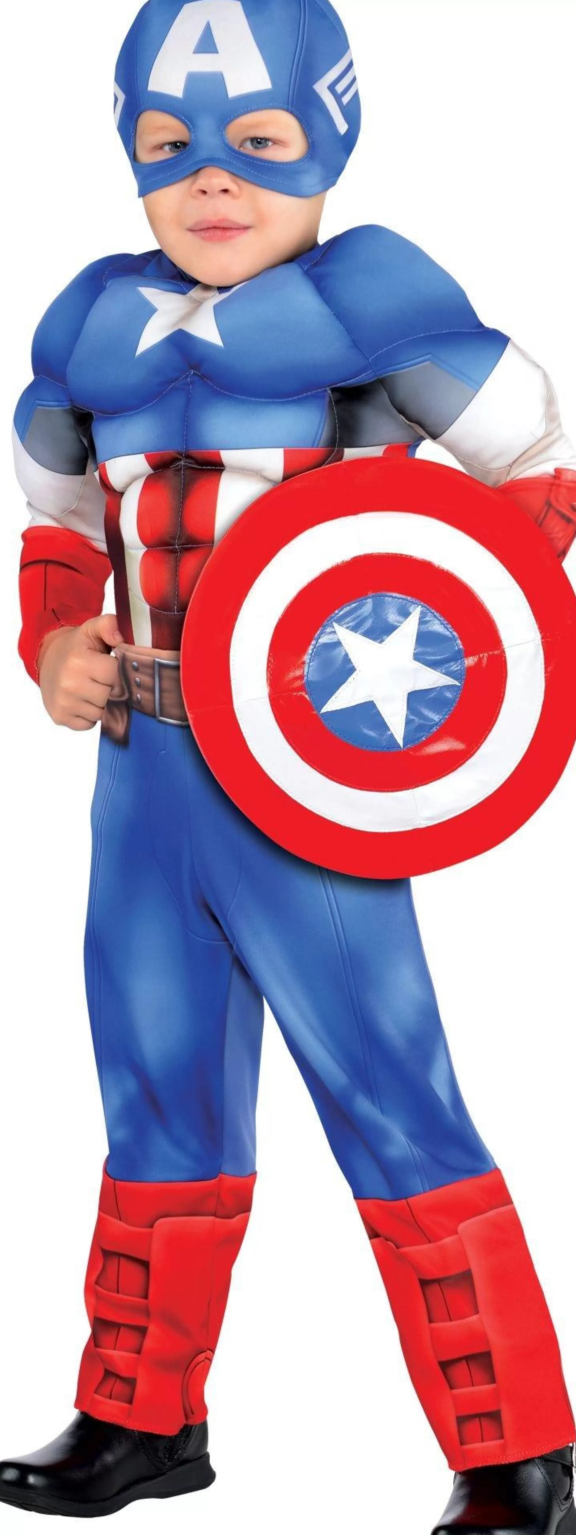 Boy Marvel Superhero | Toddler Boys Captain America Muscle Costume Classic