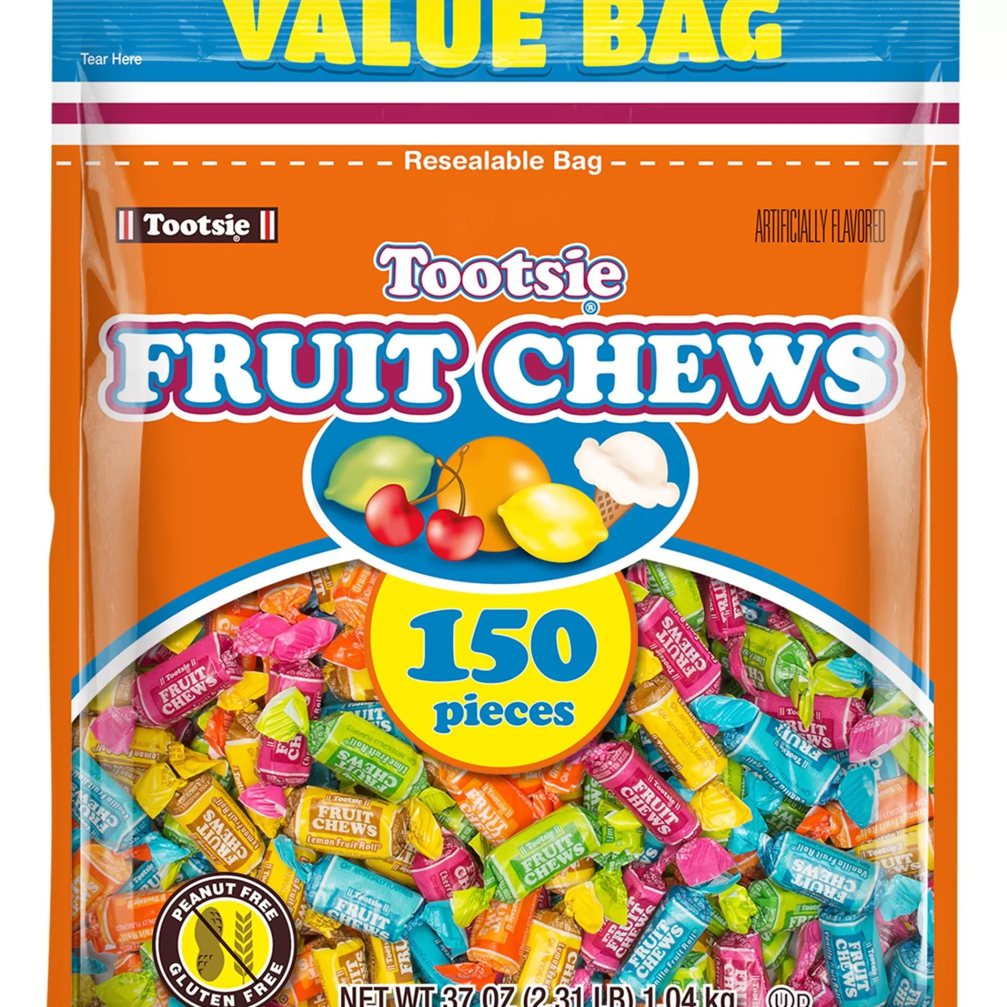 Party City Bulk Candy-Tootsie Fruit Chews, 37Oz, 150Pc