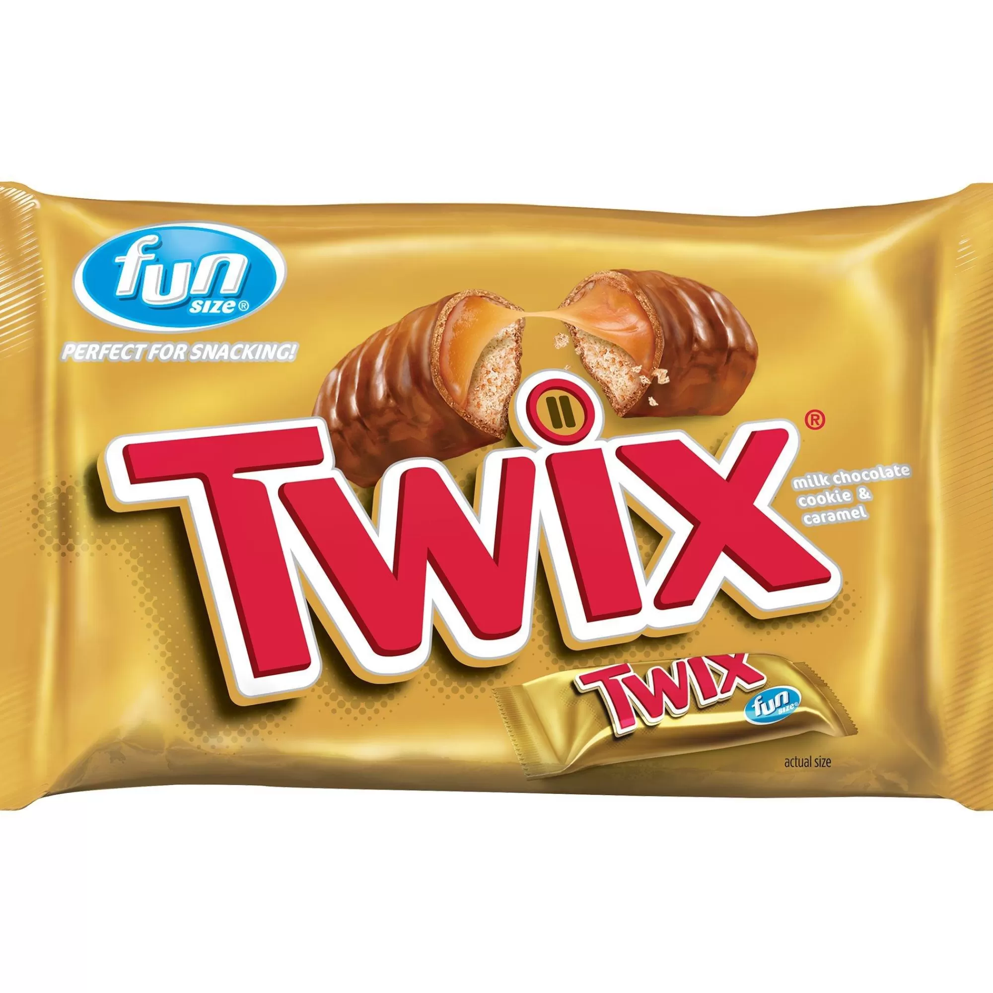 Twix Bulk Candy- Fun Size Caramel & Milk Chocolate Cookie Bars Bag, 20Pc