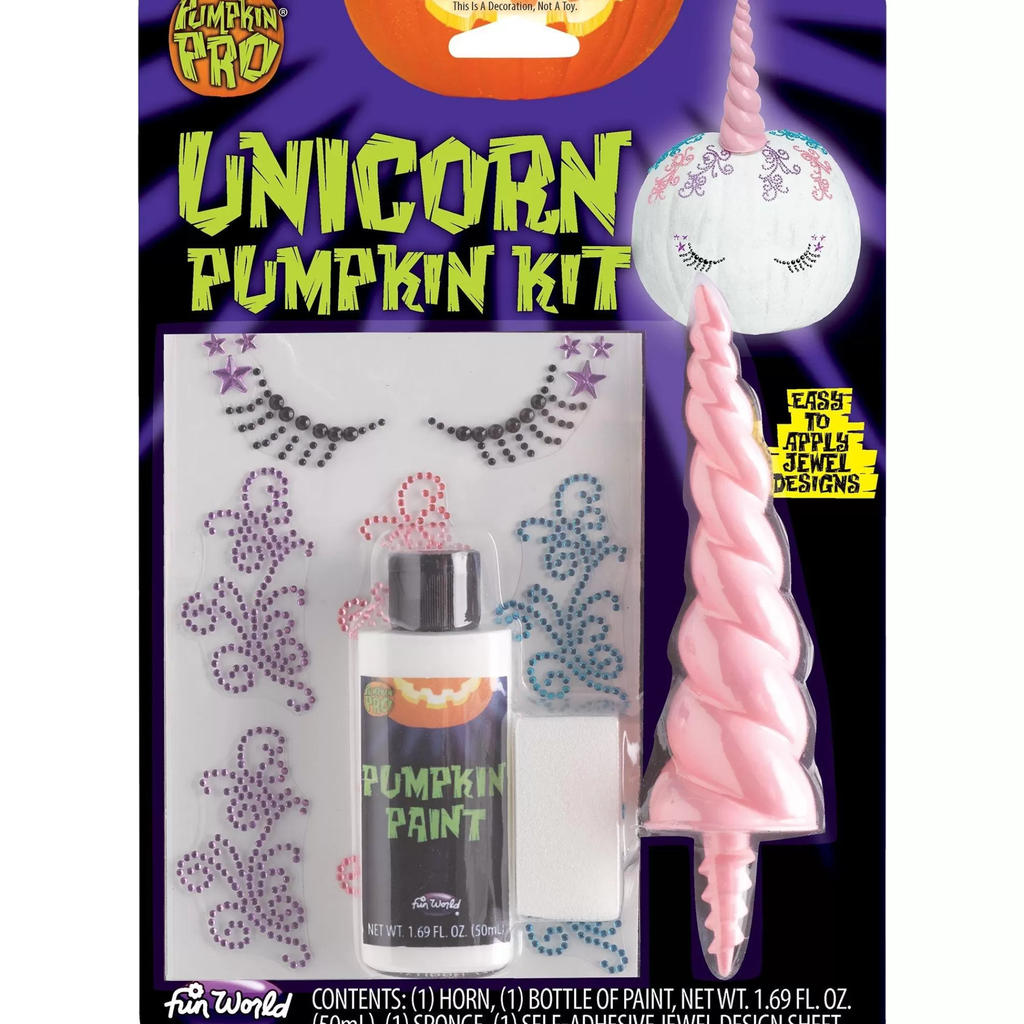 Party City Pumpkin Carving Kits | Unicorn Pumpkin Decorating Kit 4Pc