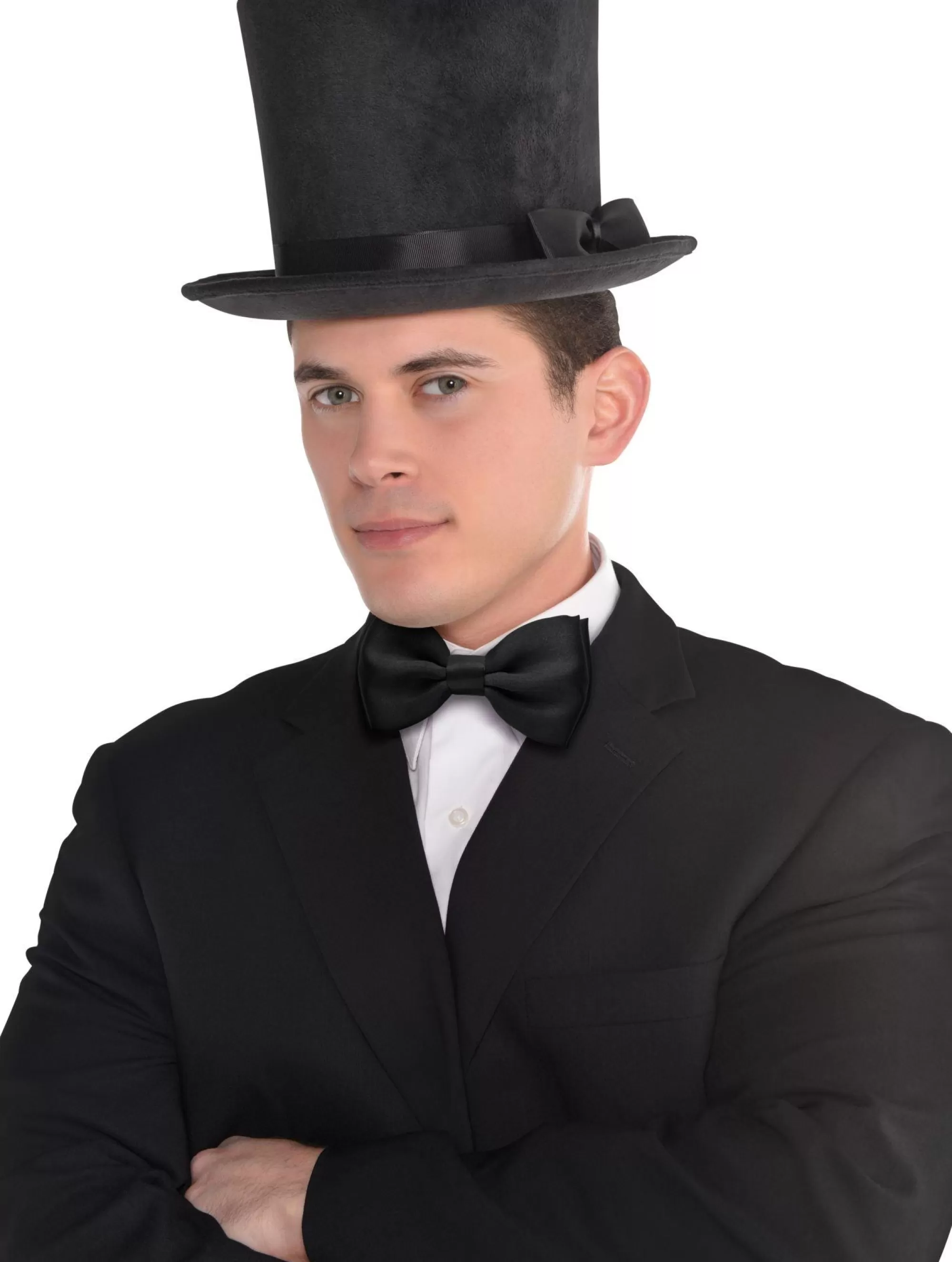 Party City Hats-Victorian Black Top Hat Deluxe