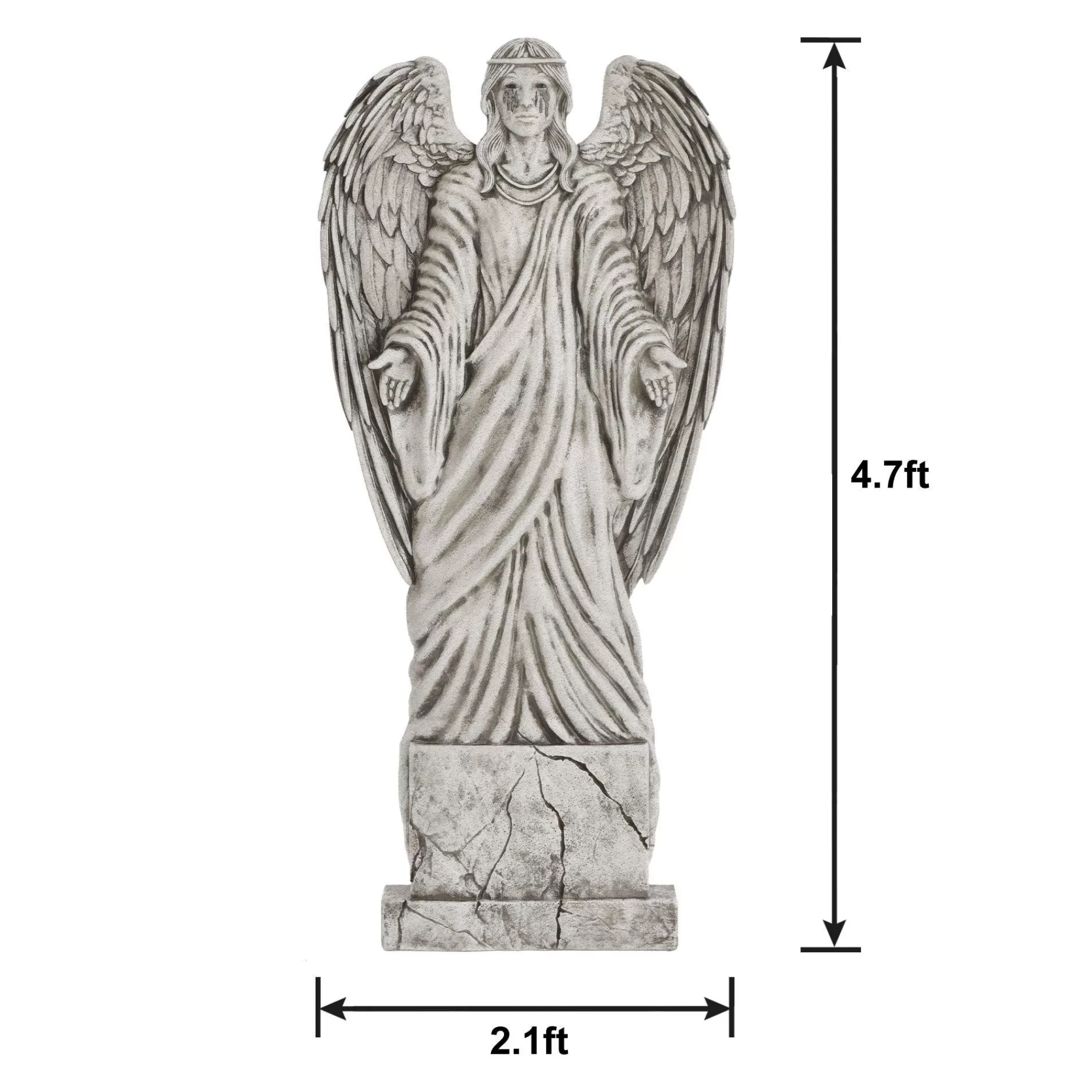 Party City Tombstones & Fencing | Weeping Angel Monument Foam Tombstone, 26In X 57.5In