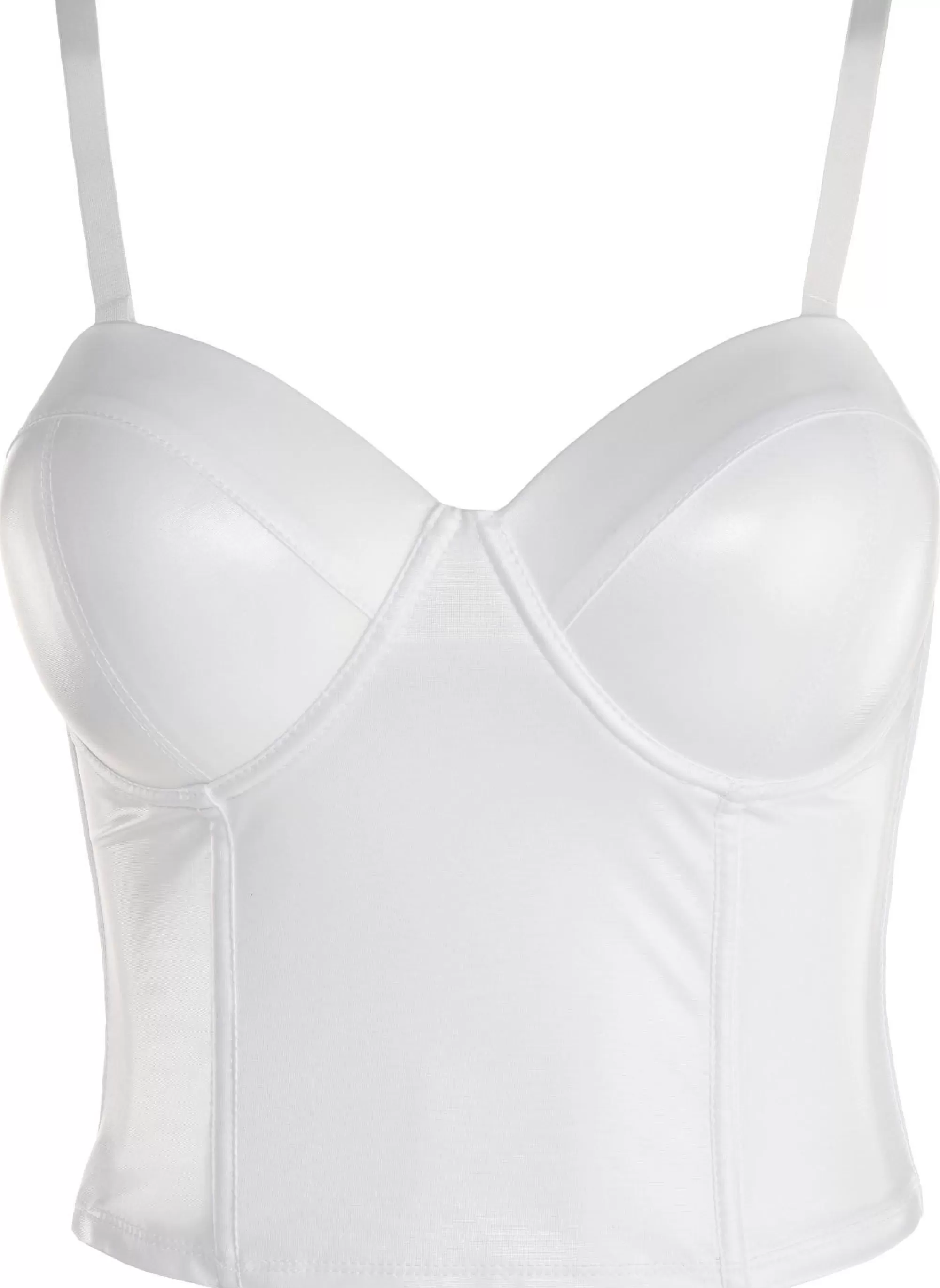 Party City Corsets-White Sleek Corset For Adults With Removable Straps