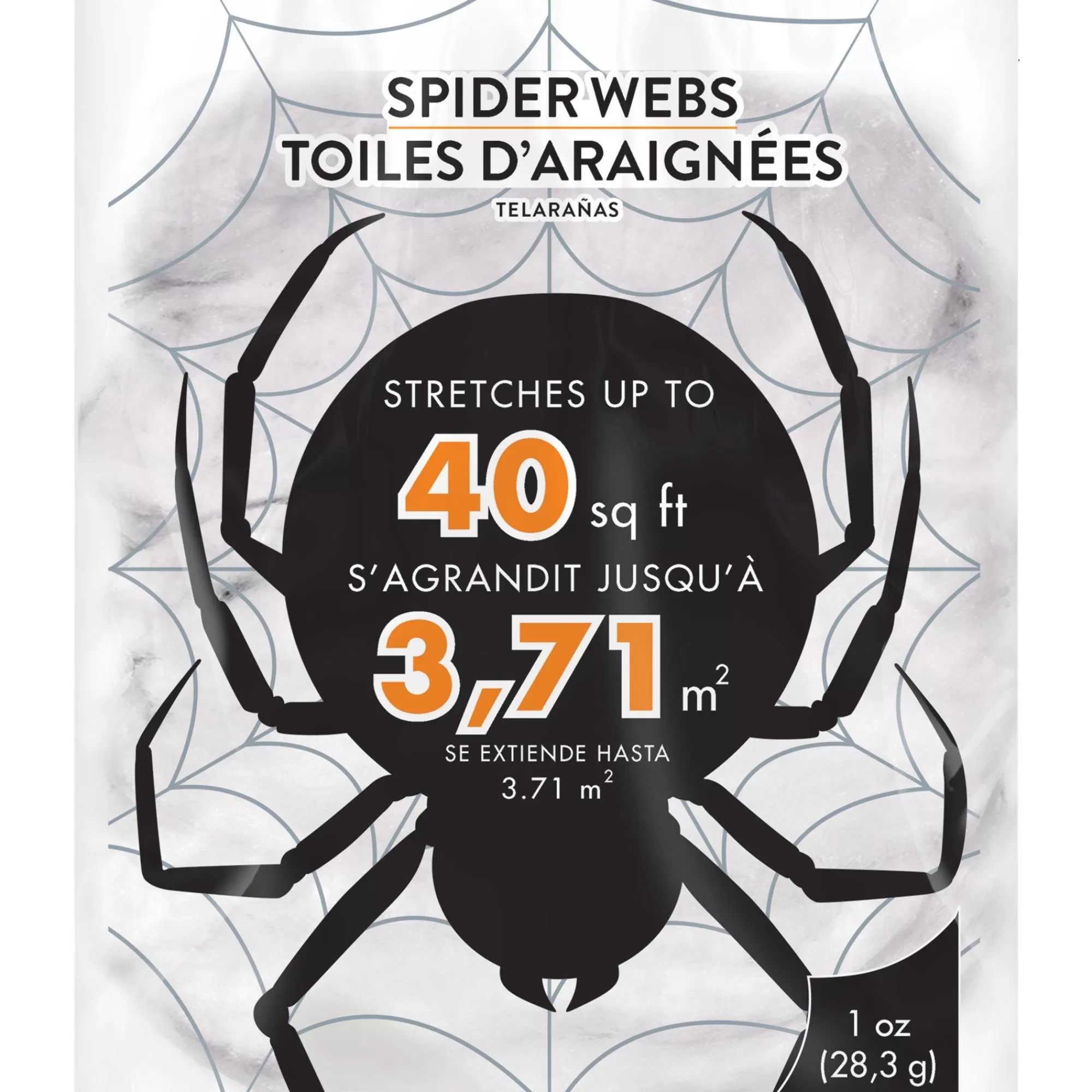 Party City Spiders & Webbing | White Stretch Spider Web, 40 Sq Ft