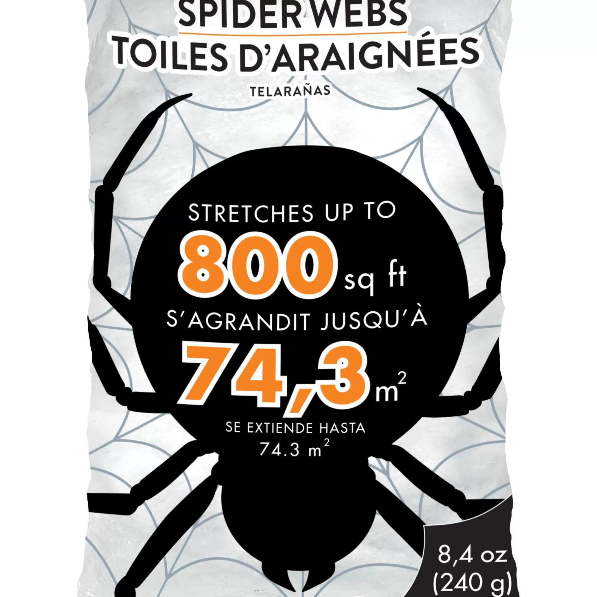 Party City Spiders & Webbing | White Stretch Spider Web, 800 Sq Ft