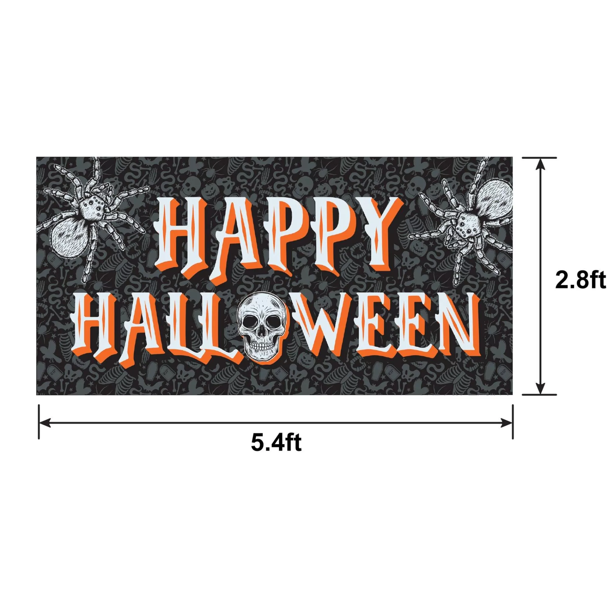 Party City Window & Wall Décor | Wicked Hauntings Plastic Horizontal Banner, 5.4Ft X 2.8Ft