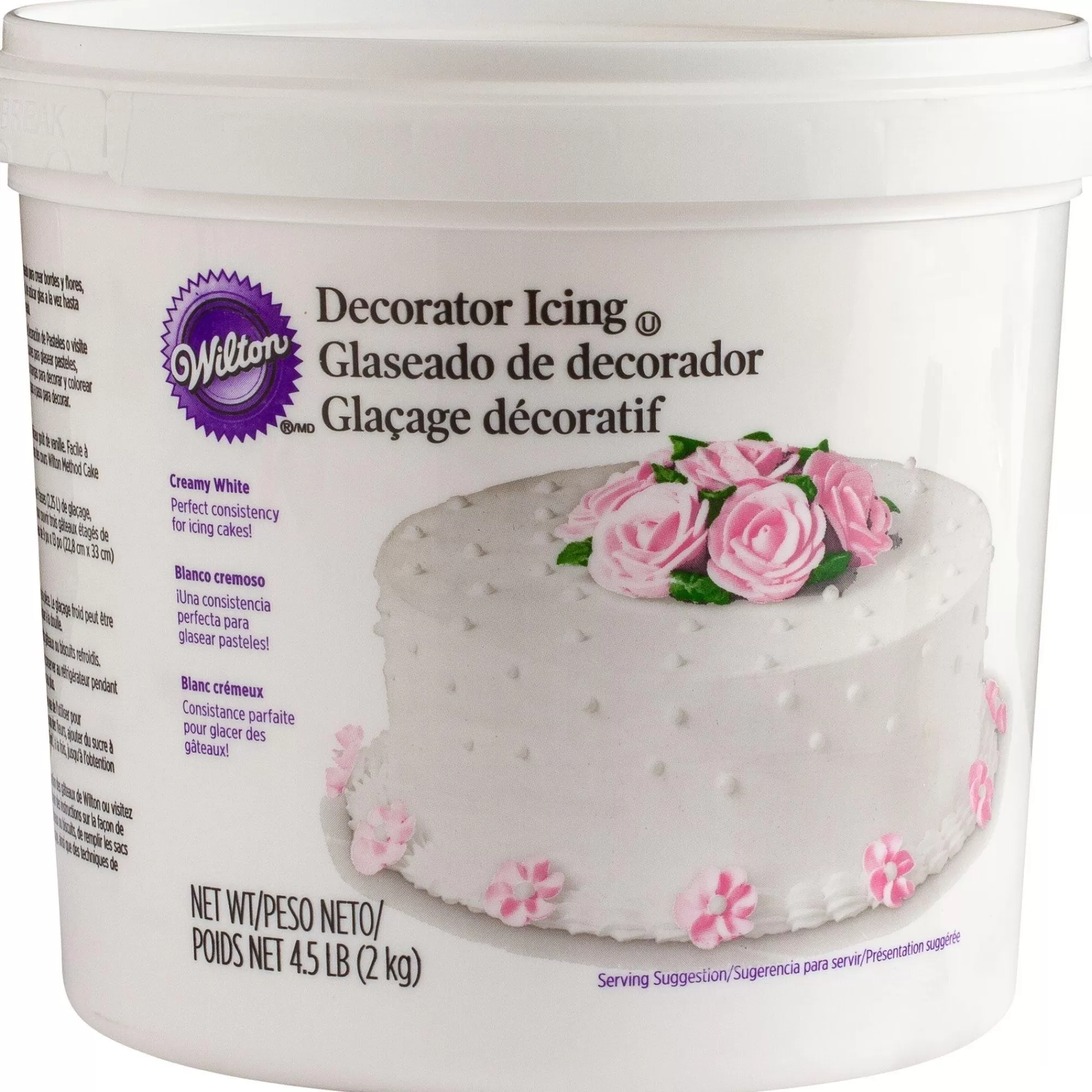 Wilton Cake Icing & Decorations- White Creamy Decoration Icing 4.5Lbs