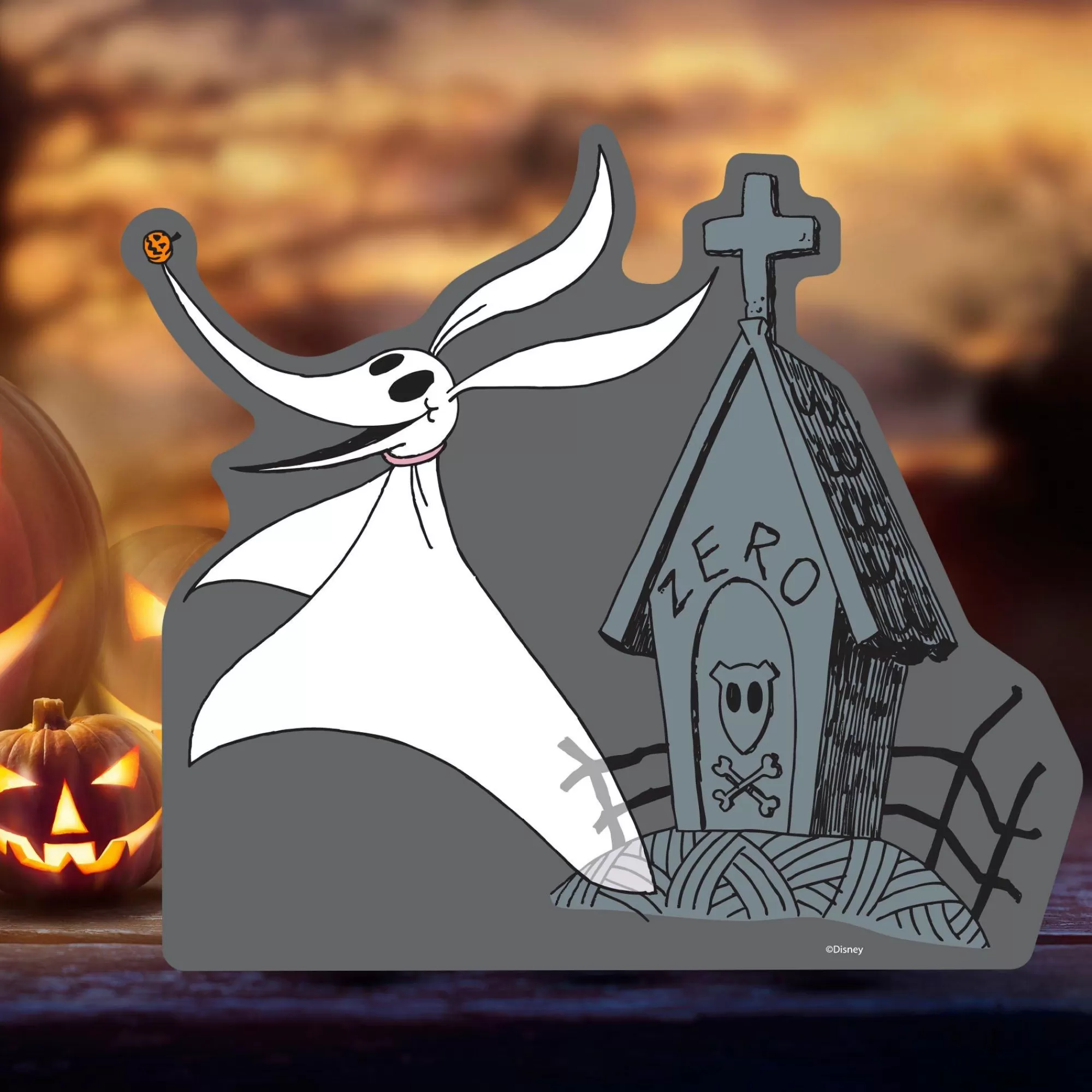 Party City The Nightmare Before Christmas | Zero Centerpiece Cardboard Cutout, 18In - Disney The Nightmare Before Christmas